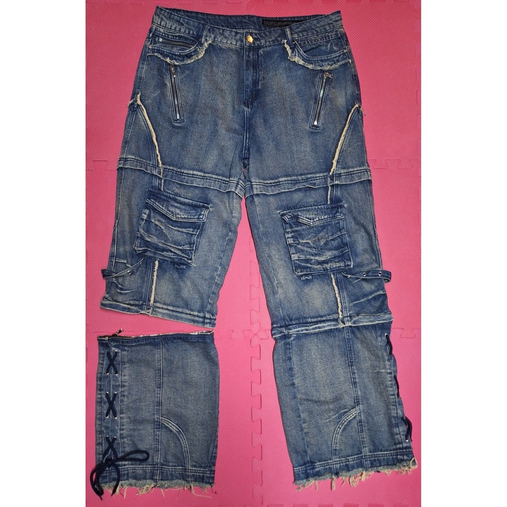 Rockstar Original RSM250 Baggy Fit Jeans convertible Zip-Off Pants Size 40 Men's